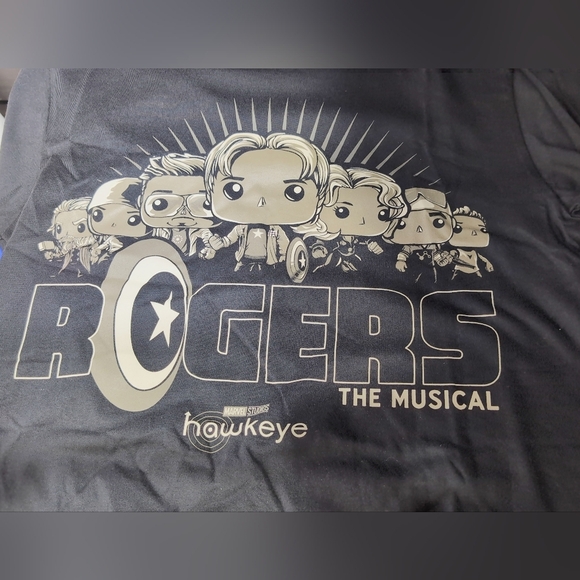 Funko Hawkeye Sz S Rogers The Musical Black Tee Marvel - Picture 4 of 6